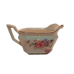 Vintage Edwin M. Knowles ALICE ANNCREME Creamer Platinum trim porcelain Country